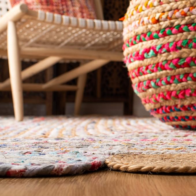 SAFAVIEH Cape Cod Collection 2' x 3' Beige / Multi CAP201B Handmade Boho