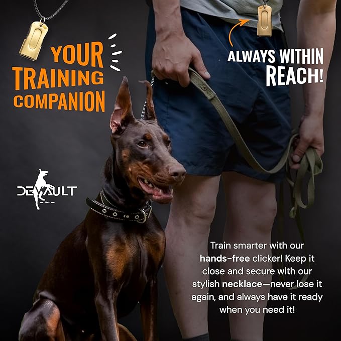 Metal Clickers for Dog Training – Black Dog Clicker for Training with Loud Crisp Sound for Behaviour Reward – Brass Style with Magnetic Clasp and Velvet Pouch – 5 Pack Pet Clicker