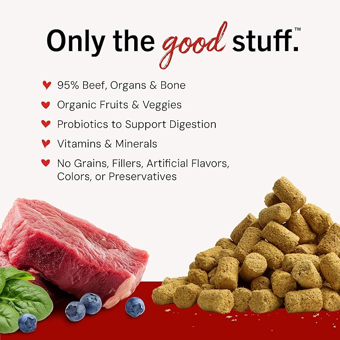 Stella & Chewy's Freeze-Dried Raw Beef Meal Mixers- Dog Food Topper and Mixer - Made with 95% Grass-Fed Beef, Organs & Bone - Perfect for Picky Eaters - Grain-Free - 3.5 oz