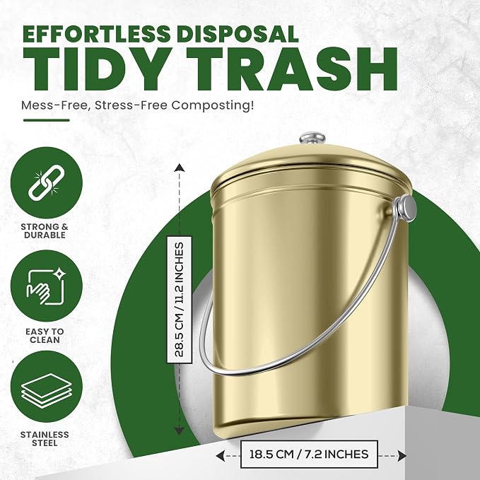 Utopia Kitchen Compost Bin for Kitchen Countertop