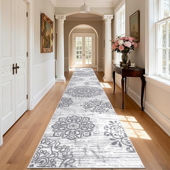 HEBE Hallway Runner Rug 3'x20' Washable Vintage Distressed Area Rugs Non Slip