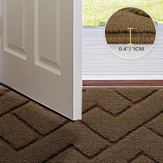 hicorfe Front Door Mat Outside Entrance, Stain and Fade Resistant, Non Slip