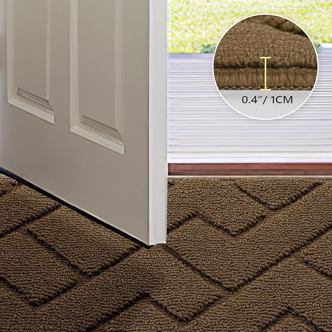 hicorfe Indoor Doormat, Front Back Door Mat TPR Backing Non Slip Mats 20"x32"