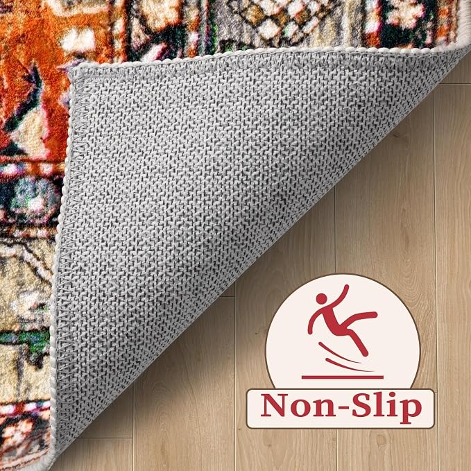 SERISSA Washable Rugs 9x12 Area Rugs, Large Non-Slip Boho Living Room Rug