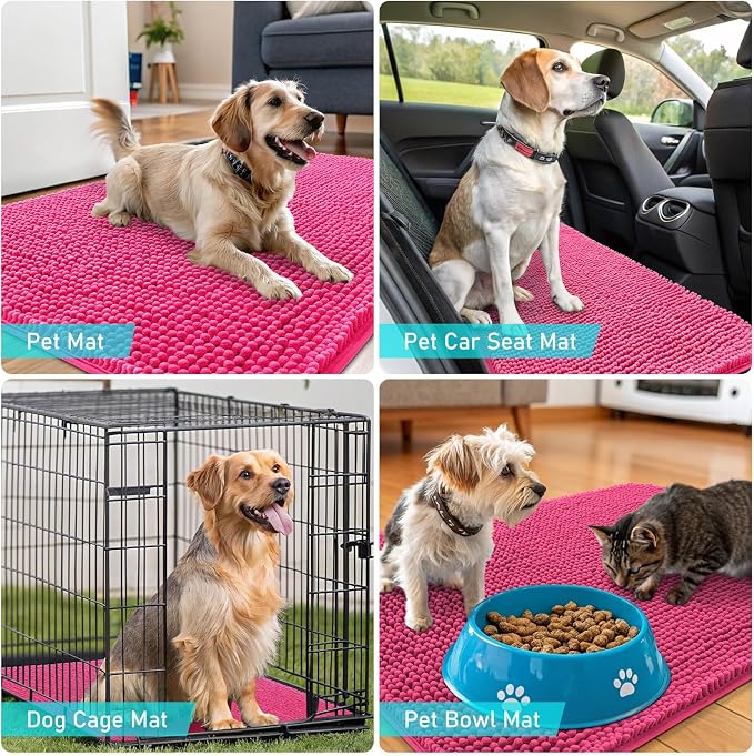 OLANLY Dog Door Mat for Muddy Paws 54x32, Absorbs Moisture and Dirt, Absorbent