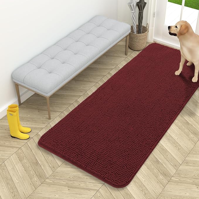 OLANLY Dog Door Mat for Muddy Paws 54x24, Absorbs Moisture and Dirt, Absorbent