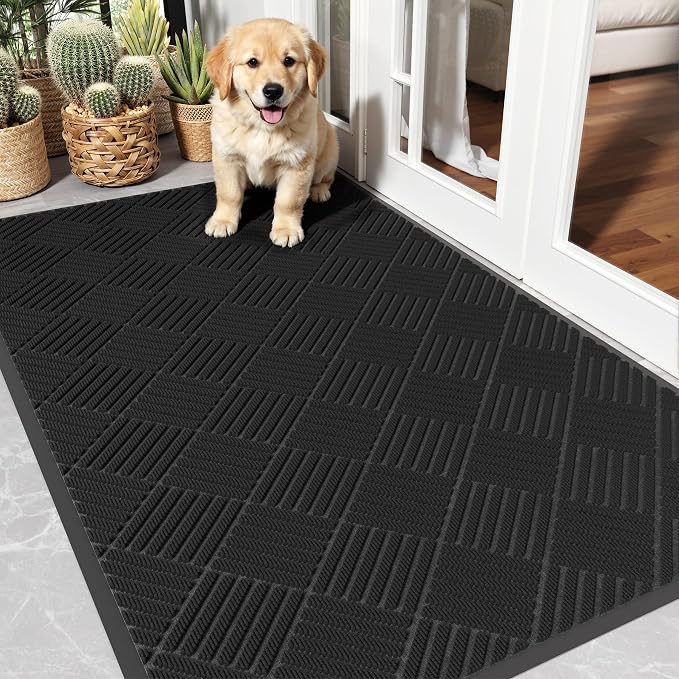 Dirt Trapper Door Mat 3' x 5', Rubber Backing Non Slip Heavy Duty Welcome Mat