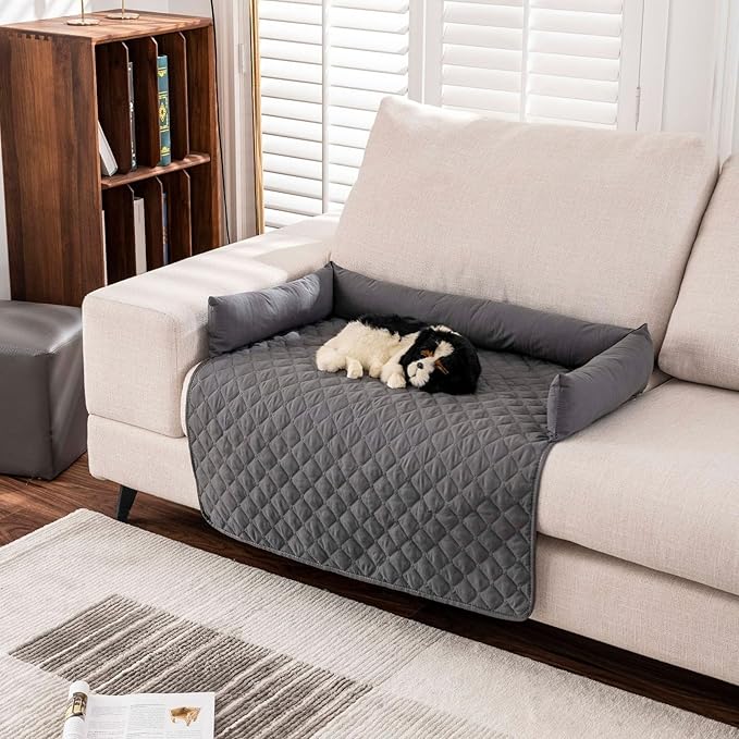 Dog Bed Cover & Couch Protector - Anti-Slip & Waterproof Pet Pad, Cozy Nest for Dogs, Ideal for Sofa, Bed & Car Seat Cushion - Furniture Protector Dark Gray 2XL