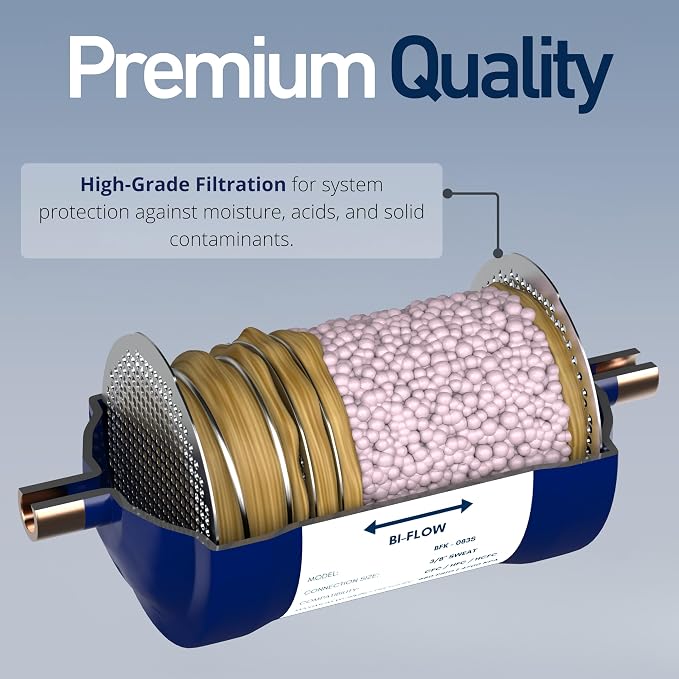 Buck Bi-Flow Refrigerant Liquid Line Filter Drier 3/8" ODF Sweat BFK-083S