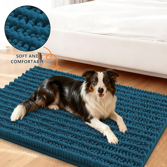 Smiry Dog Door Mat for Muddy Paws 59x24, Absorbent Dirt Trapper, Non-Slip