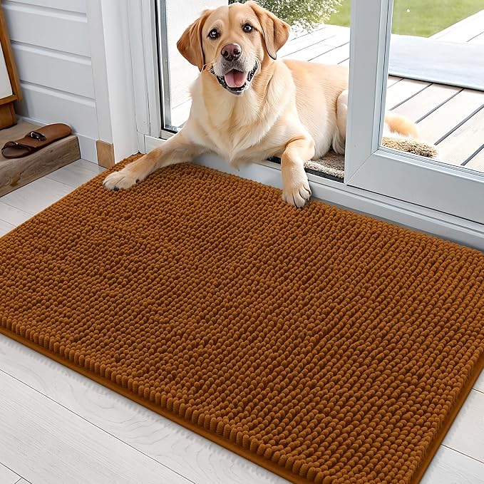 OLANLY Dog Door Mat for Muddy Paws 35x24, Absorbs Moisture and Dirt, Absorbent