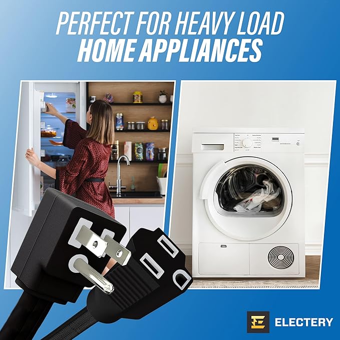 20 ft Heavy Duty Appliance Extension Cord, 14 AWG, 15A 125V 1875W, 3 Prong Flat Plug, ETL Listed, Short Power Extension Cable for Air Conditioner, Refrigerator, Microwave, Indoor Use, Black