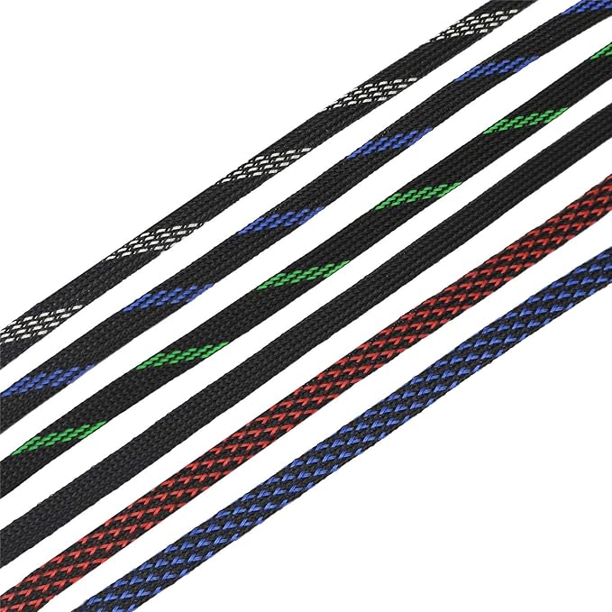 30ft PET Expandable Sleeving Wire Cable Sleeve (2/5", Silver&Black)