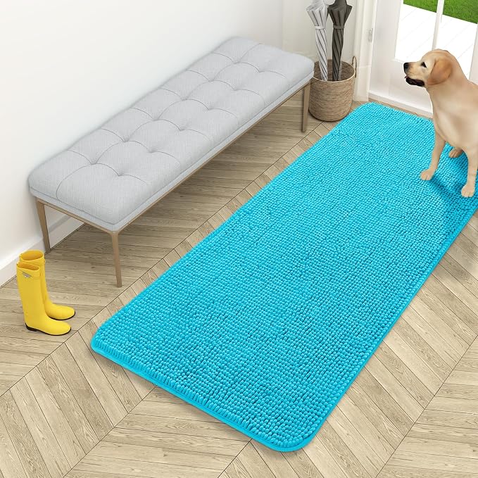 OLANLY Dog Door Mat for Muddy Paws 54x24, Absorbs Moisture and Dirt, Absorbent
