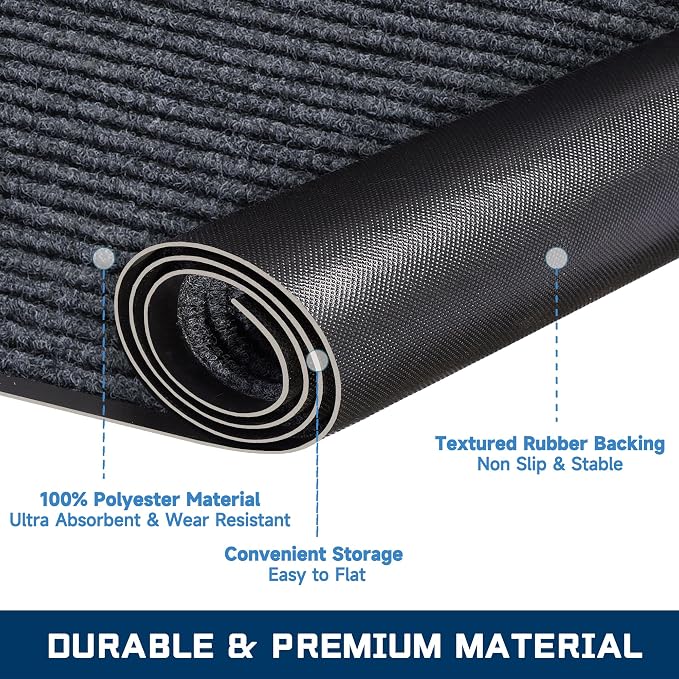 Extra Large Front Door Mat, 5 x 3 Feet Indoor Outdoor Entrance Mat, Heavy Duty