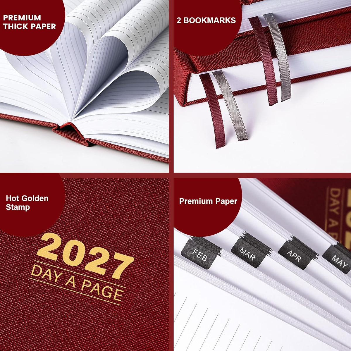 2027 Diary - Diary Full Page Per Day, Daily Planner 2027
