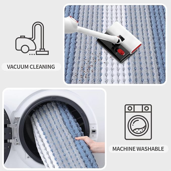Kitinjoy Indoor Outdoor Door Mat, 71x24 Non-Slip Absorbent Dirt Trapper