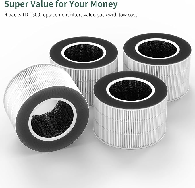 4 Packs TD-1500 Replacement Filter Compatible