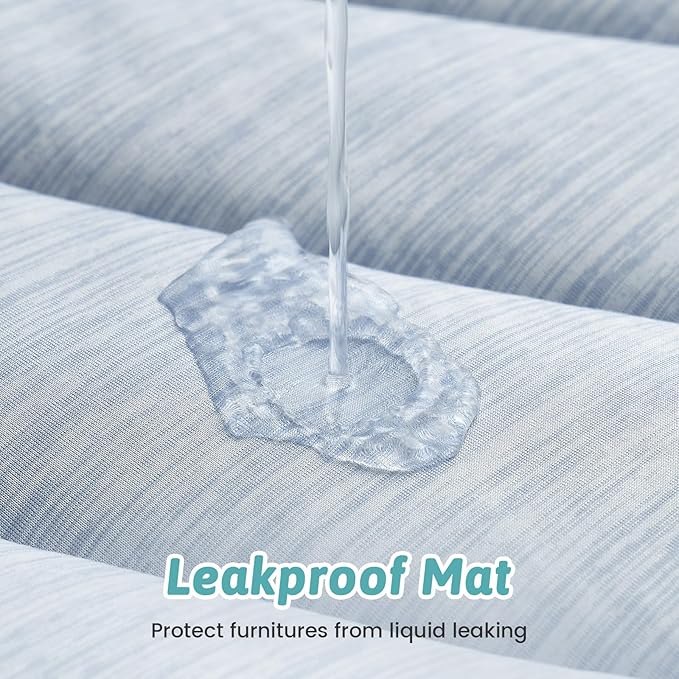 Dog Cooling Mat, Q-Max > 0.4 Leaf Shaped Pet Pad, Liquid Pee Proof Summer Mat for Cats, Washable Sleep Blanket for Bed Couch Floor Indoor, 39x34 inch, Blue