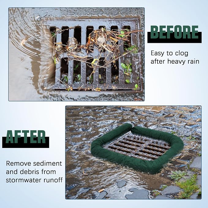 2 Pcs Sediment Filter Erosion Control Blanket Silt Fence Sock