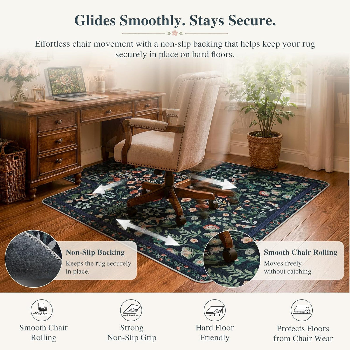 iCasso Office Chair Mat for Hardwood Floor, 36"X 48" Convex Black