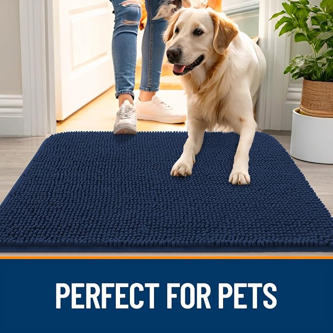 OLANLY Dog Door Mat for Muddy Paws 24x16, Absorbs Moisture and Dirt, Absorbent
