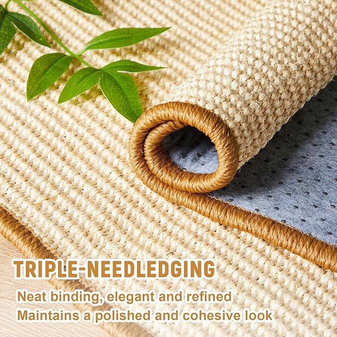 Thyle 8 Pcs Rabbit Scratching Pad Bulk 16 x 12 Inch Natural Sisal Bunny Scratch Mat Easy Replacement Claws and Teeth Care Rabbit Mats for Cat Cages Chew Toys for Bunny Pet Biting Sleeping Nesting