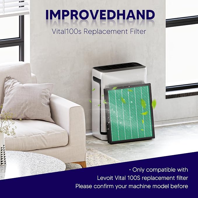 Improvedhand Vital 100S HEPA Replacement Filter Toxin Absorber Compatible