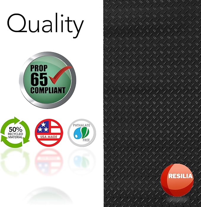 RESILIA Truck Bed Mat Liner – Universal Size, Durable Heavy-Duty All-Weather Protection for Your Truck, Cargo Van, or SUV, Pickup Accessories, Trim to Fit, Black, Thick 4 Foot x 6 Foot, Made in USA