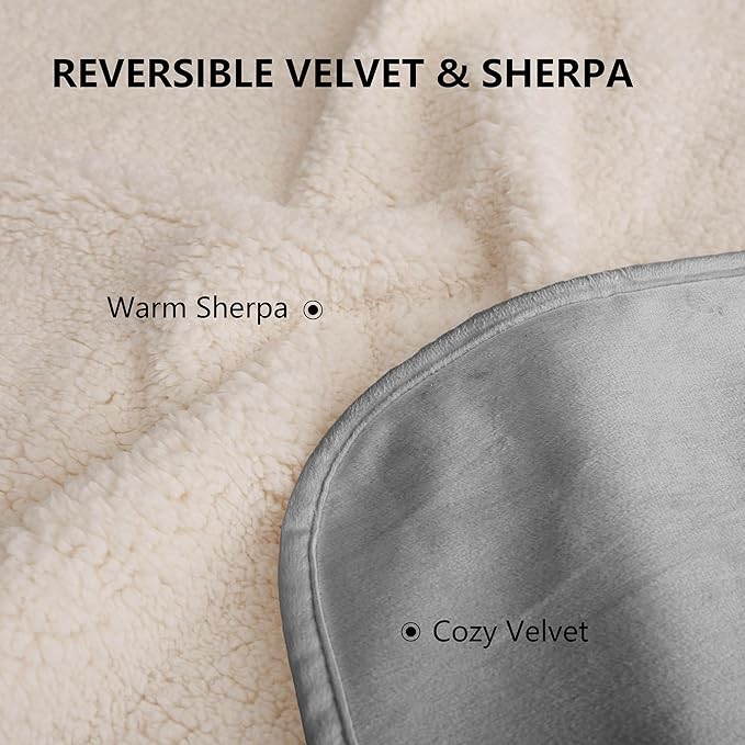 Waterproof Blanket for Couch, Leak Proof Dog Bed Sherpa Throw Blankets Reversible Pet Sofa Furniture Protector Machine Washable-60 x80,Darkgrey