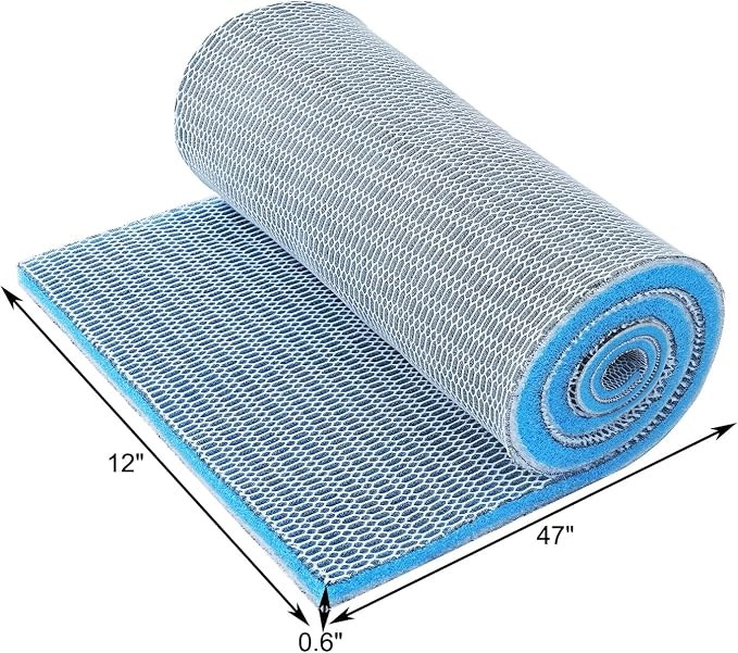 AQUANEAT Aquarium Filter Sponge 8-Layer Filter Media Pad, Cut-to-Size Foam Floss