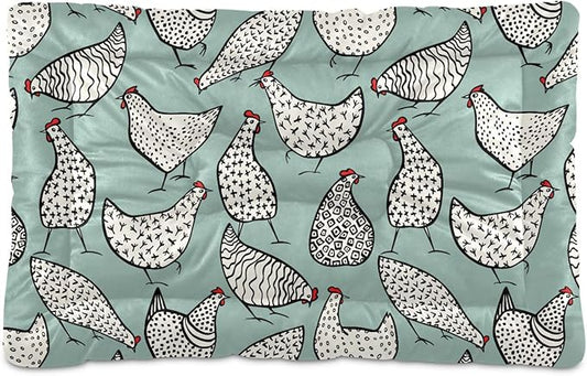 Funny Chicken Pet Bed Cute Dog Bed Mat Absorbing Non Slip Pad Pet Sleeping Mat for Small, Medium, and Large Dogs Puppy Cat 24 in x 18 in