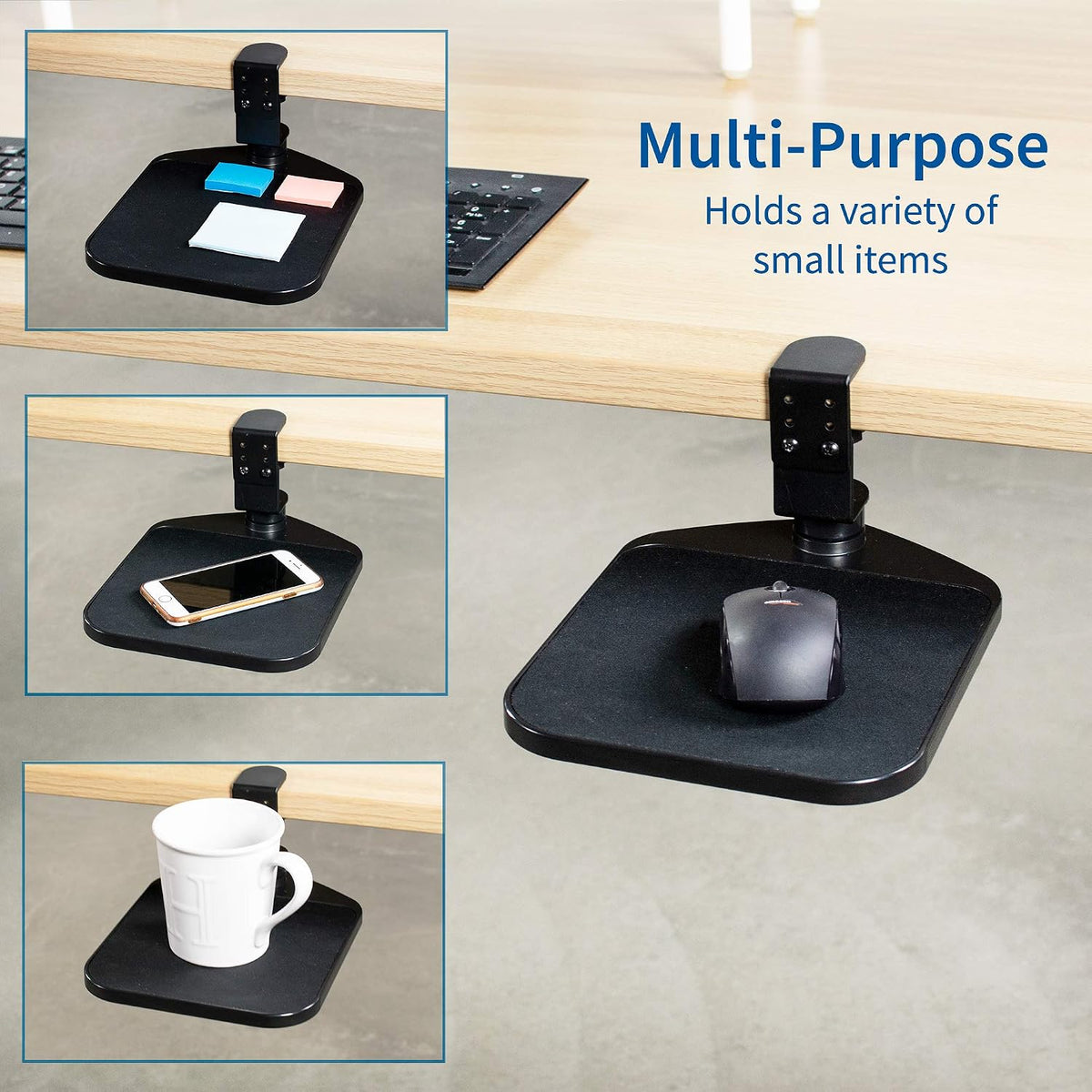 VIVO Black Clamp-on Mouse Pad Holder Platform, MOUNT-MS01A
