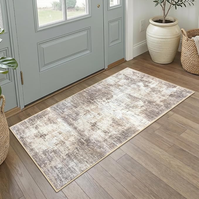 IOHOUZE Abstract Runner Rug 2x4 Ft Entryway Rugs Washable Door Mat Indoor