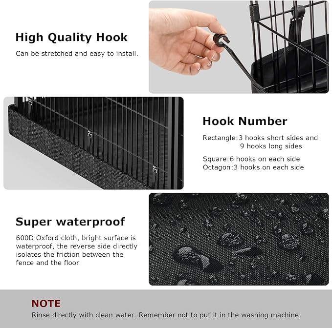 PJYuCien Bottom Pad - Fits 8 Panels 24 Inch Width Plastic/Metal Pet Pen Octagonal Dog Playpen(Note: Only Pen Bottom Pad, No Playpen)