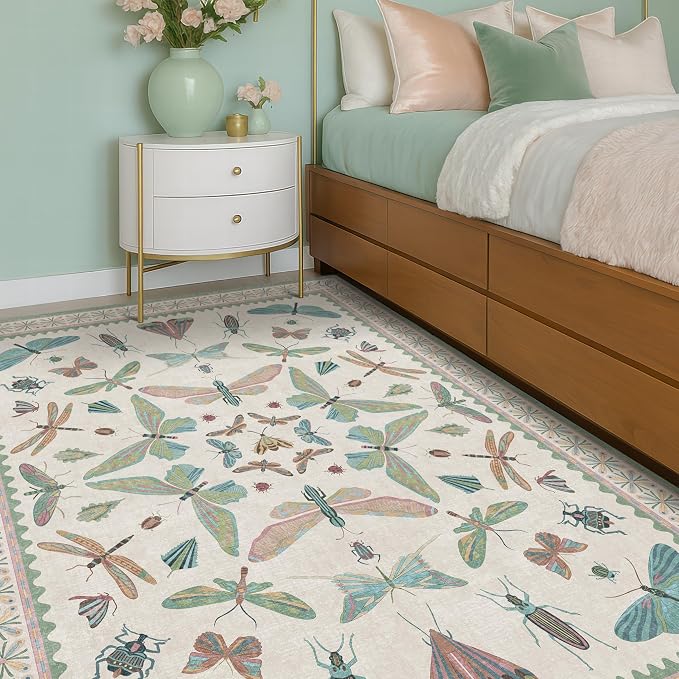 Hazo Haus Green and Blue Nursery Rug 5x8