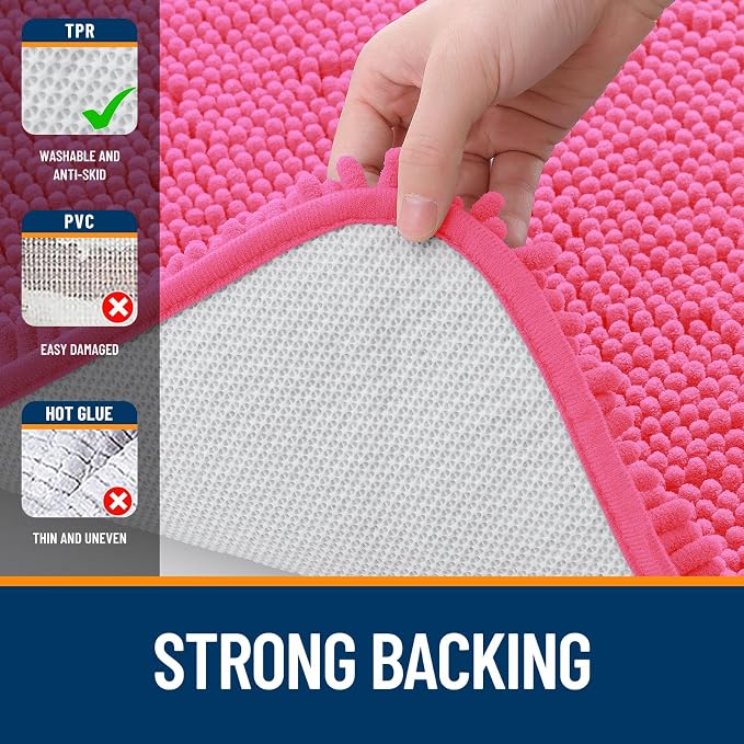 OLANLY Small Bathroom Rugs 24x16, Extra Soft Absorbent Chenille Bath Rugs
