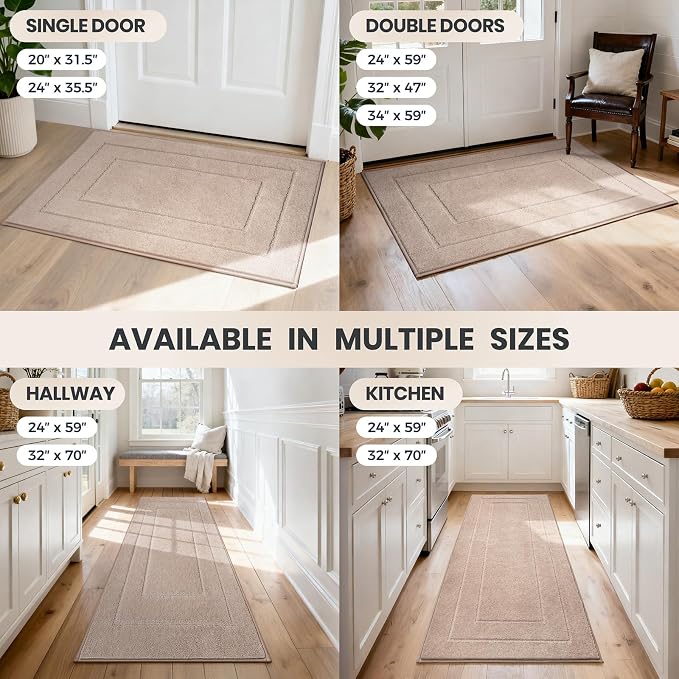 PURRUGS Dirt Trapping Door Mat 34" x 59", Non-Slip/Skid Machine Washable
