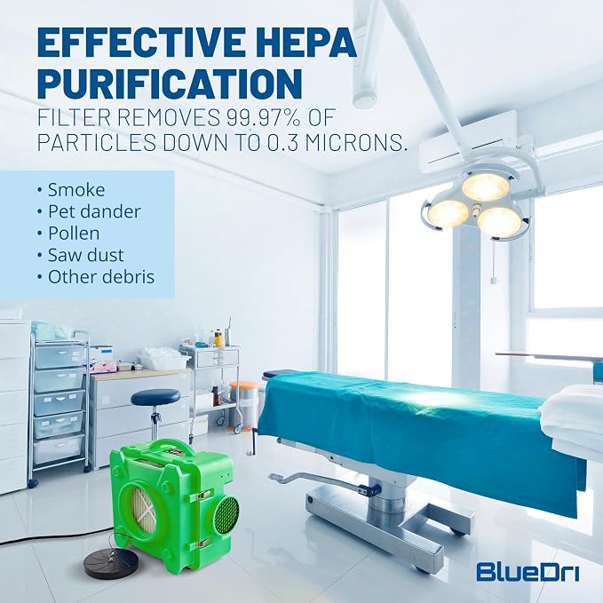 BlueDri Air Shield 550 HEPA Air Scrubber, Water Damage Restoration Equipment