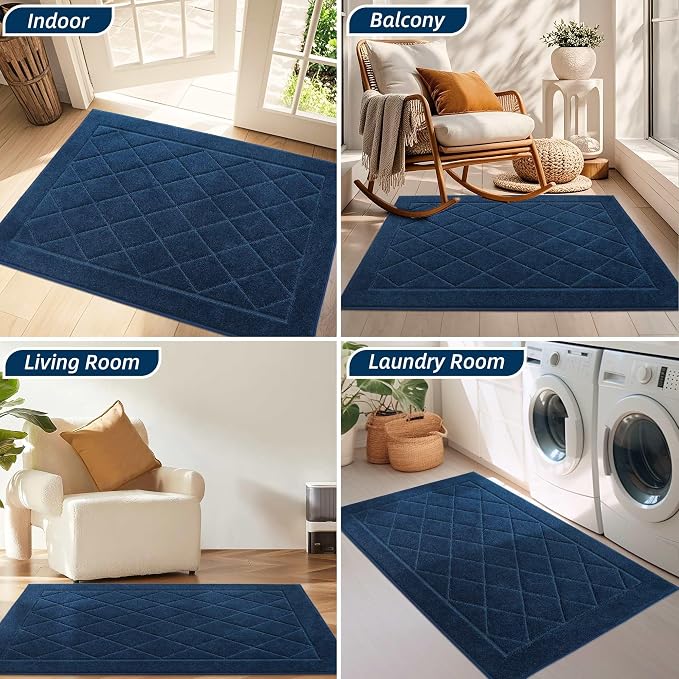BEQHAUSE Dirt Trapper Door Mat 32" x 48", Doormat Non-Slip Entryway Rugs