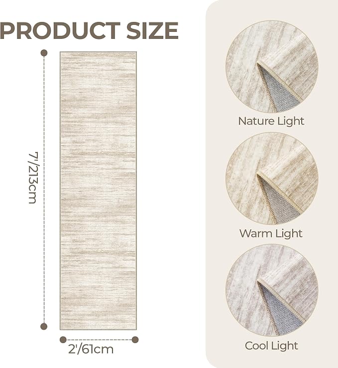 2x7 Runner Rug Non Slip, Thin Entryway Washable Rug
