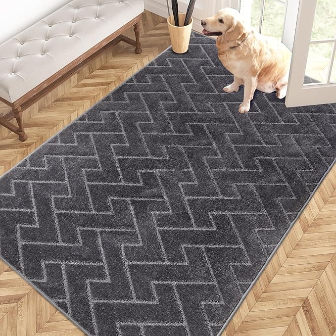PURRUGS Easy Care Area Rug 4ft x 6ft, Non-Slip Machine Washable Entry Rug