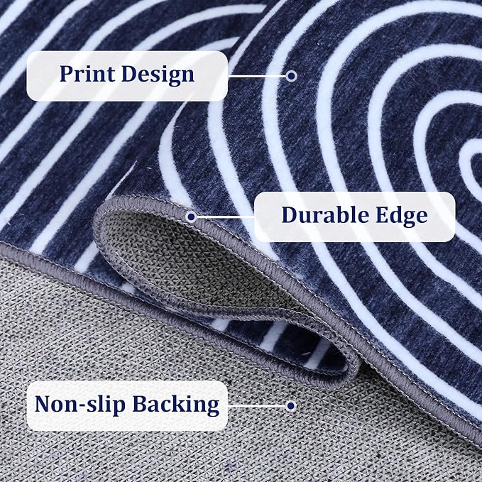 ROYHOME Modern Rug 2x6 Runners for Hallways, Abstract Kitchen Runner Rugs Non