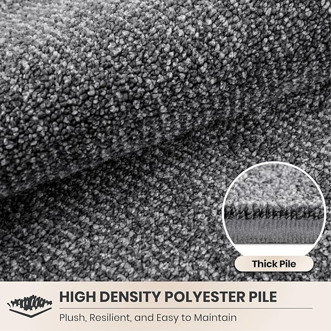 PURRUGS Dirt Trapping Door Mat Half Round 32" x 47", Non-Slip Machine Washable
