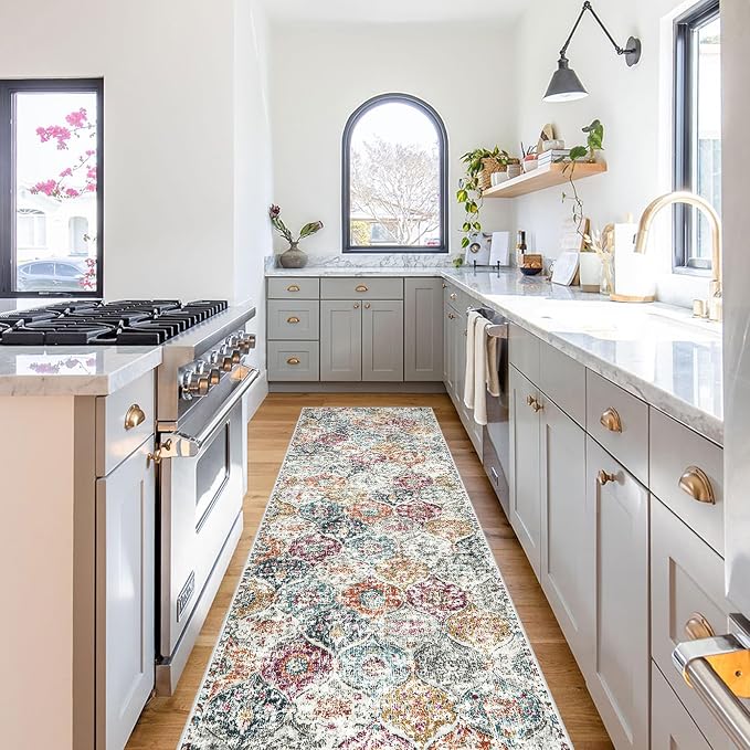 Lahome Moroccan Hallway Rug, Ultra-Thin Oriental Carpet