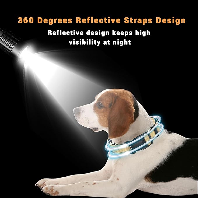 2 Pack Reflective Dog Collar with Safety Locking Buckle, Adjustable Soft Breathable Comfortable Nylon Pet Collar for Small, Medium and Large Dogs, Brown, L