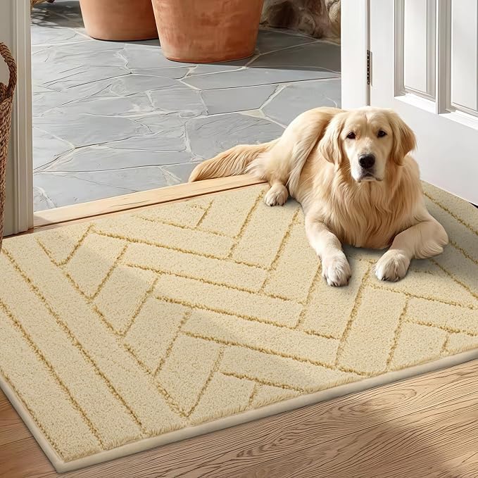hicorfe Indoor Doormat, Front Back Door Mat Rubber Backing Non Slip Door Mats