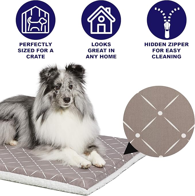 MidWest Homes for Pets Quiet Time Couture Paxton Pet Bed with Removable Pillow Cover, Mushroom, 30"
