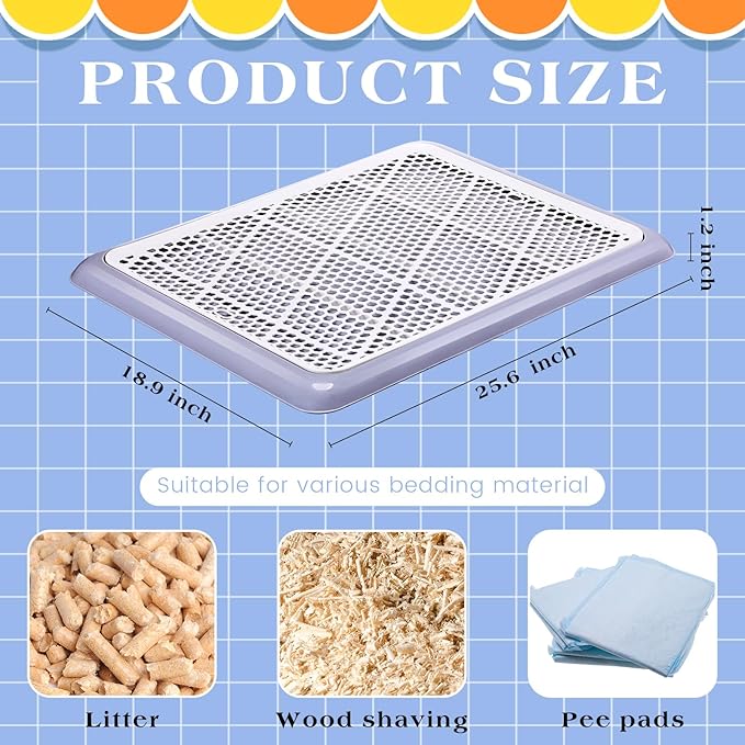Mifoci Dog Training Pad Holder with Mesh Tray Non-Slip Leak Proof Puppy Potty Tray for Small Medium Large Dogs Pee Pad Holder Easy Clean Indoor Bathroom (25.59 x 18.90 Inch)