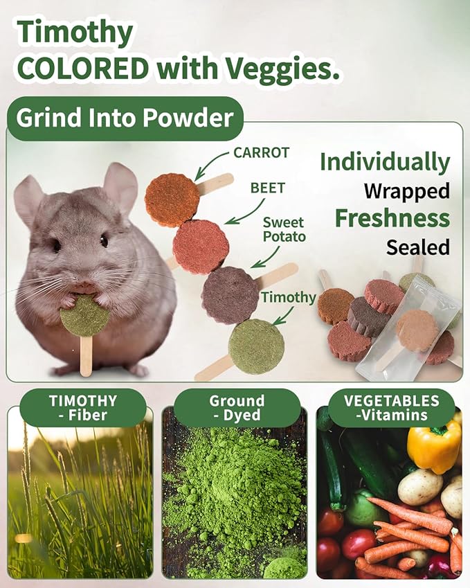 C-LIGHT Guinea Pig Chew Toy, 8 Pcs Timothy Hay Rabbit Treat Chew for Teeth, Rustproof Aluminum Spinner Chew Toy with Replaceable Treats for Chinchillas,Guinea Pigs, Bunny.